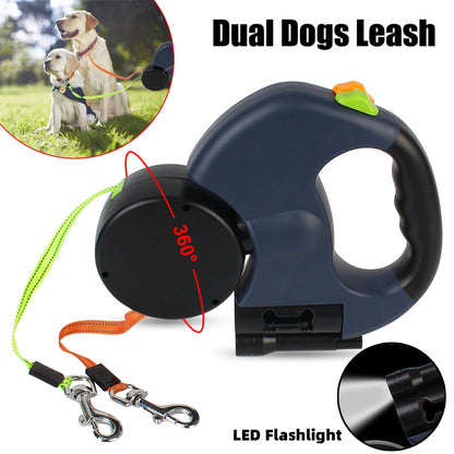 PAWLAND™ Laisse Rétractable Double LED